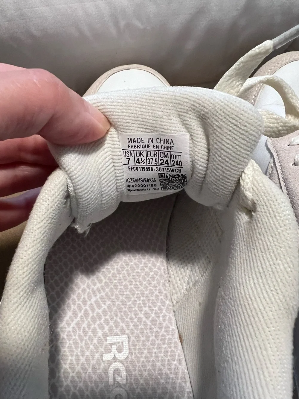 Reebok Cream and white Women's Retro Athletic Sneakers